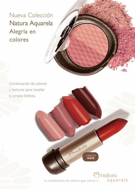 Productos de maquillaje Natura aquarela